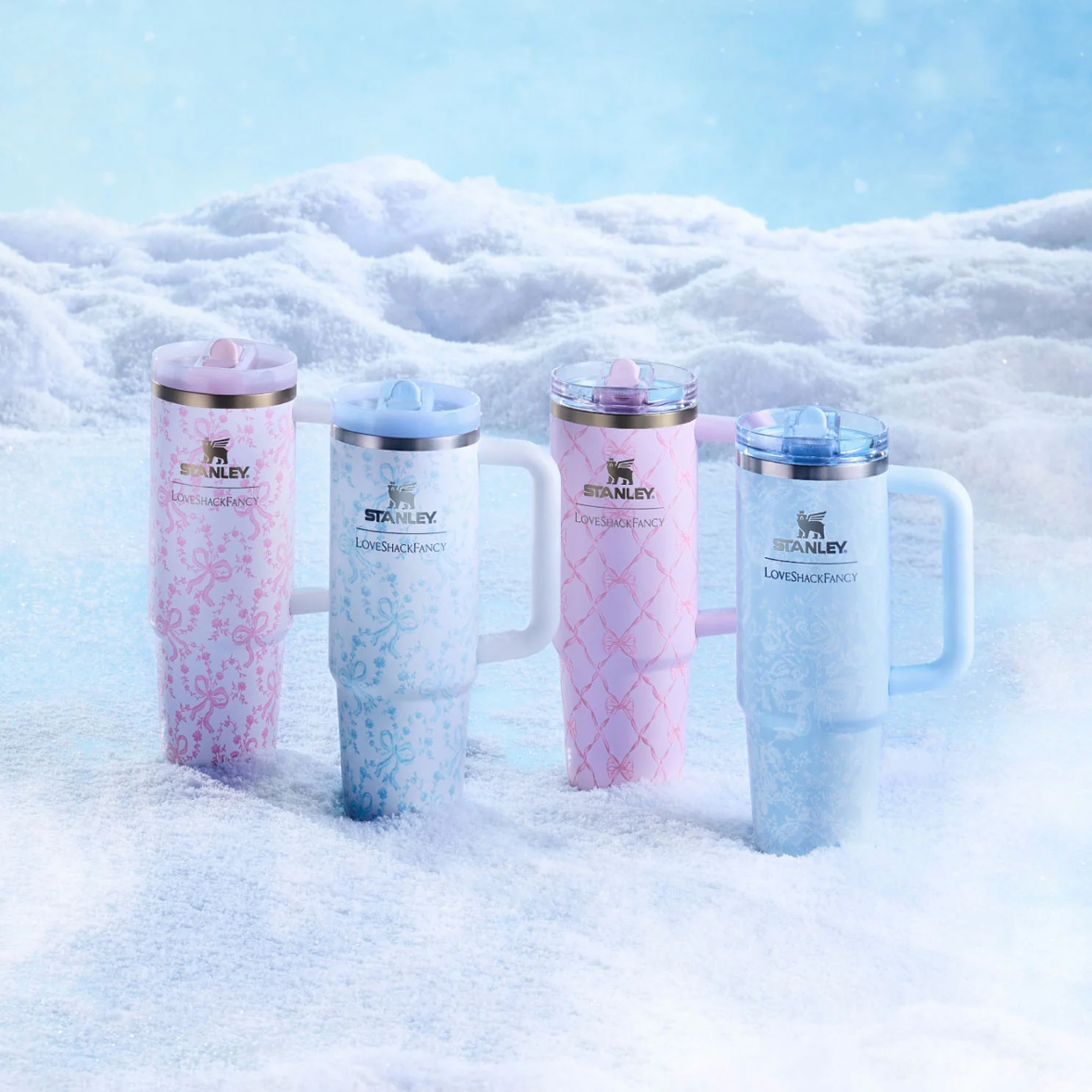 Toscana Toile Alpine Blue 🦋 | Stanley 1913 x LoveShackFancy Holiday Quencher ProTour Flip Straw Tumbler | 30 oz, 887 ml