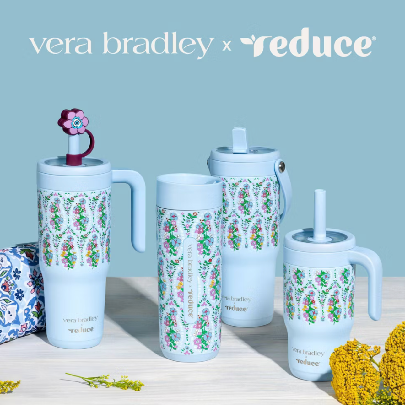 Reduce x Vera Bradley 16oz Perk Insulated Stainless Steel Leak Proof Coffee Tumbler