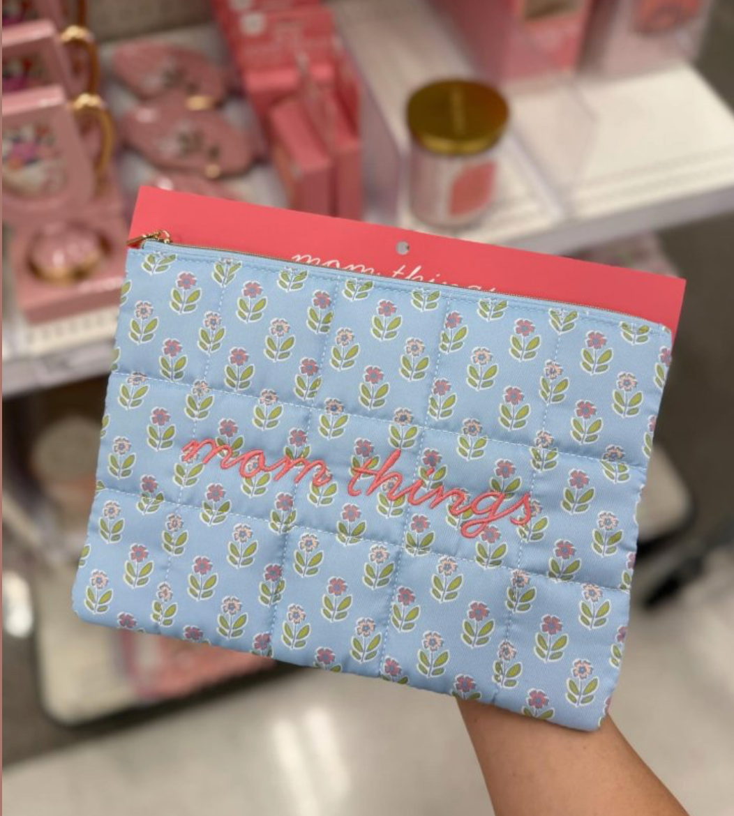 Cosmetiquera Mom things 🌸 | Pouch oversized blue