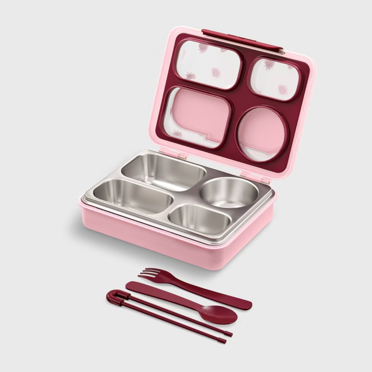 Stainless Steel Bento Lunch Box Cat & Jack | Strawberry 🍓