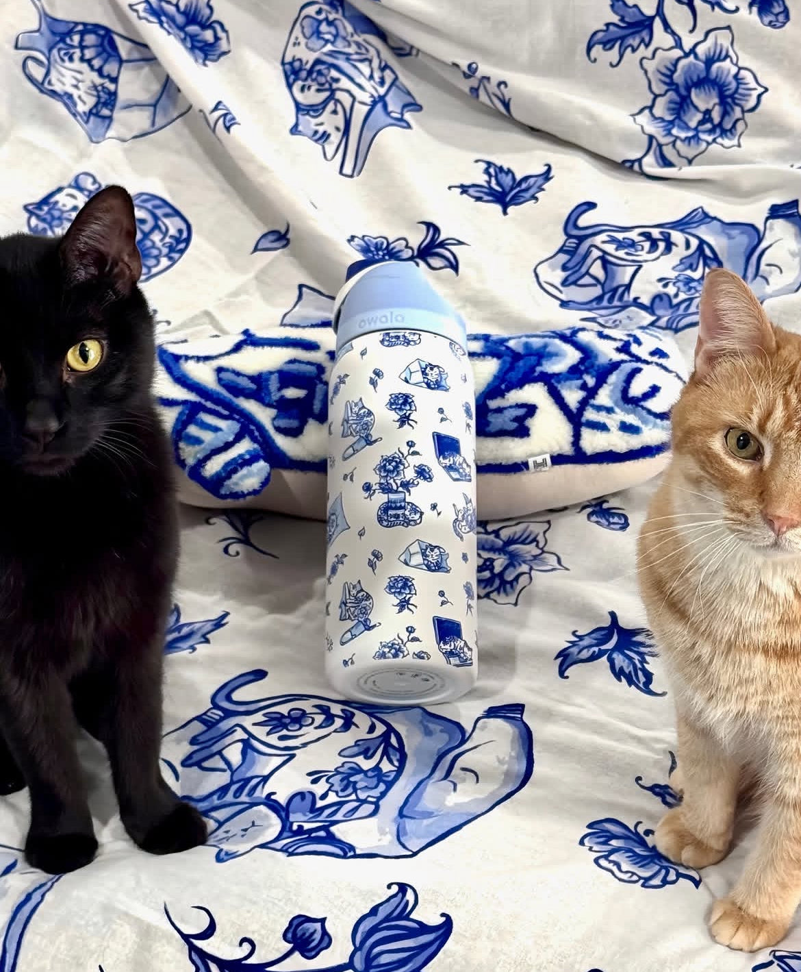 Delft Cat 💙🐈 | Owala UO Exclusive FreeSip 946 ml | 32 oz