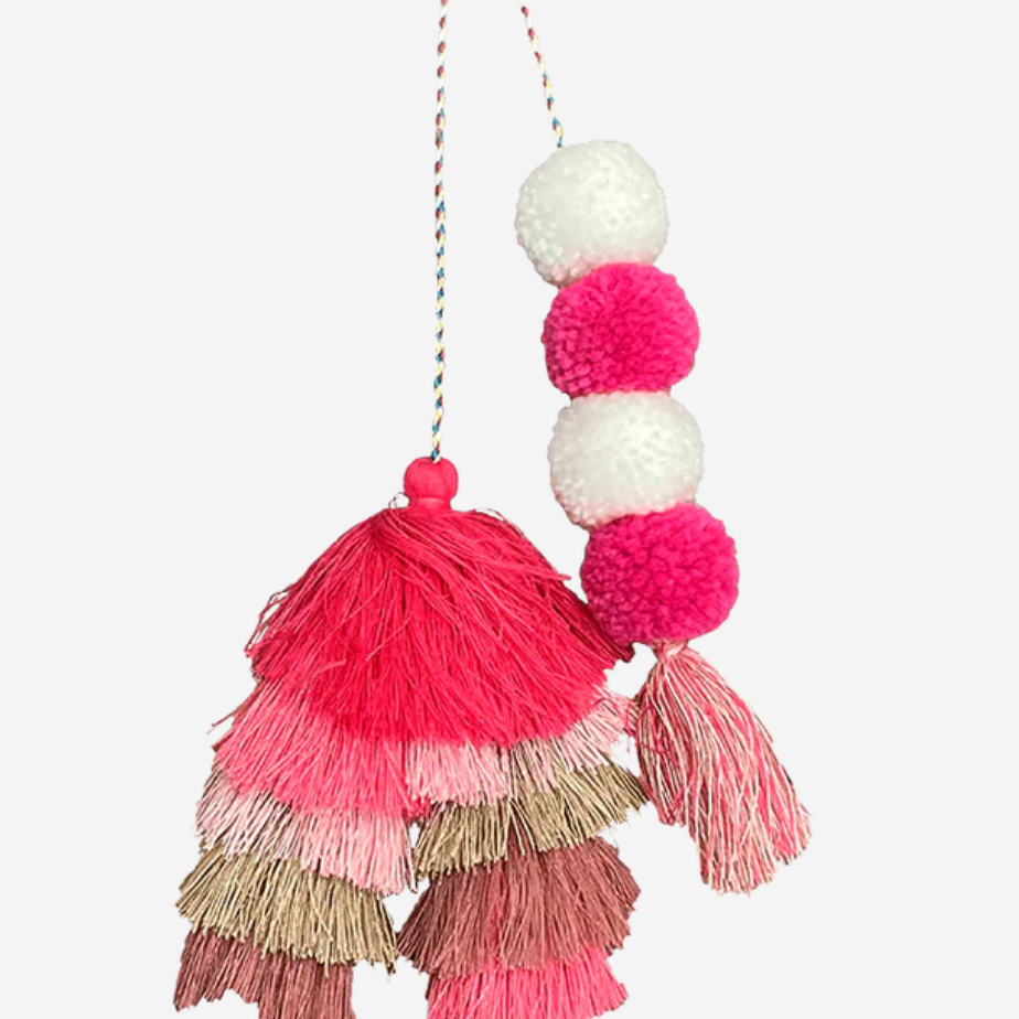 Straw Market Double Tassel 💐| Bogg Bag Bauble