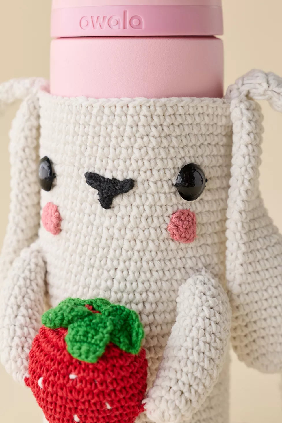 Strawberry Bunny Crochet Water Bottle Sling | Bolsita Crochet para guardar termo 🐰🍓