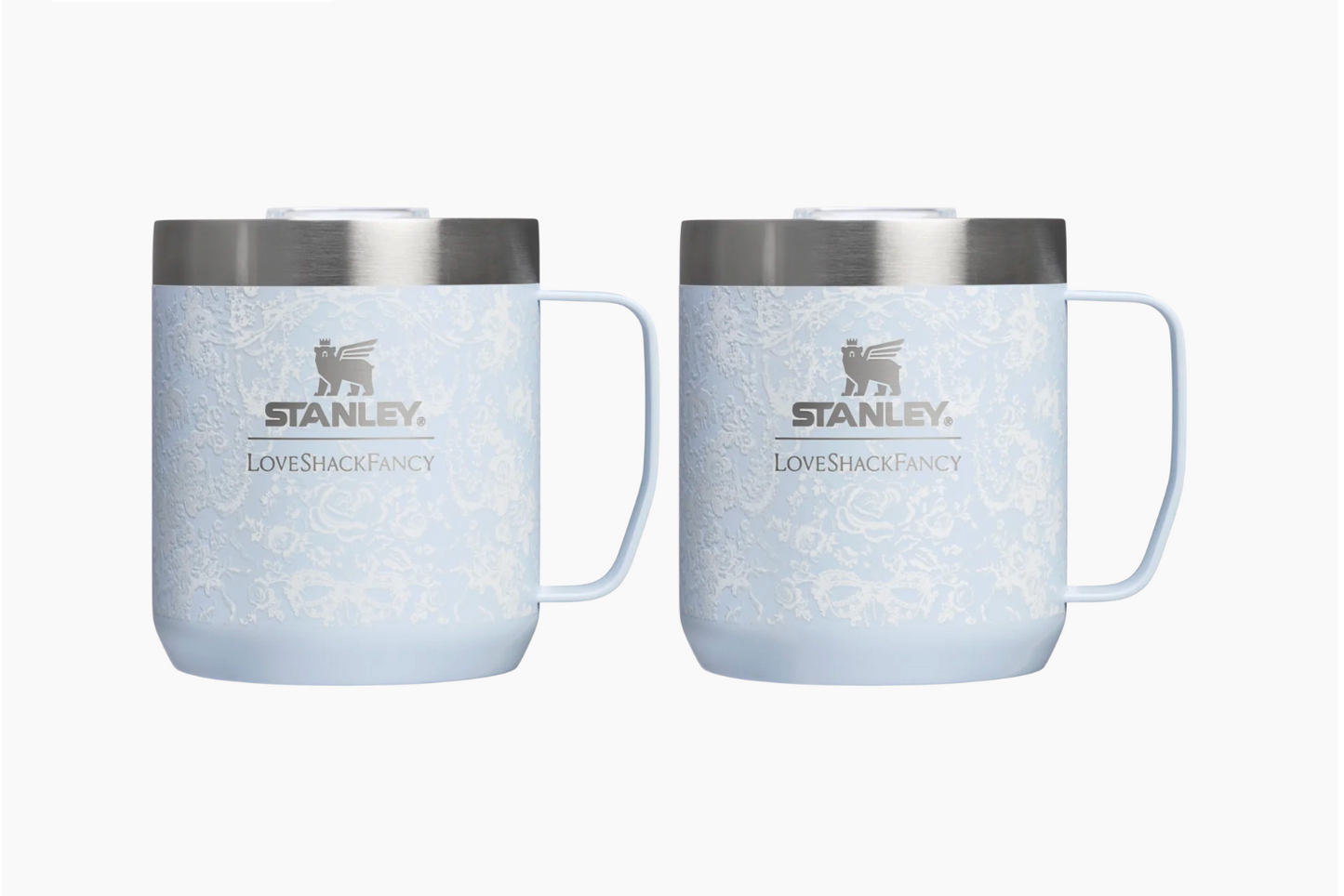 Toscana Toile Alpine Blue 🦋 | Stanley 1913 x LoveShackFancy Holiday Everyday Camp Mug Set| 12 Oz, 355 ml