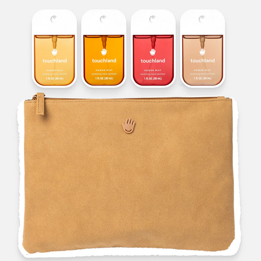 Shearling Travel Pouch Hand Sanitizer Set 💛🧡
