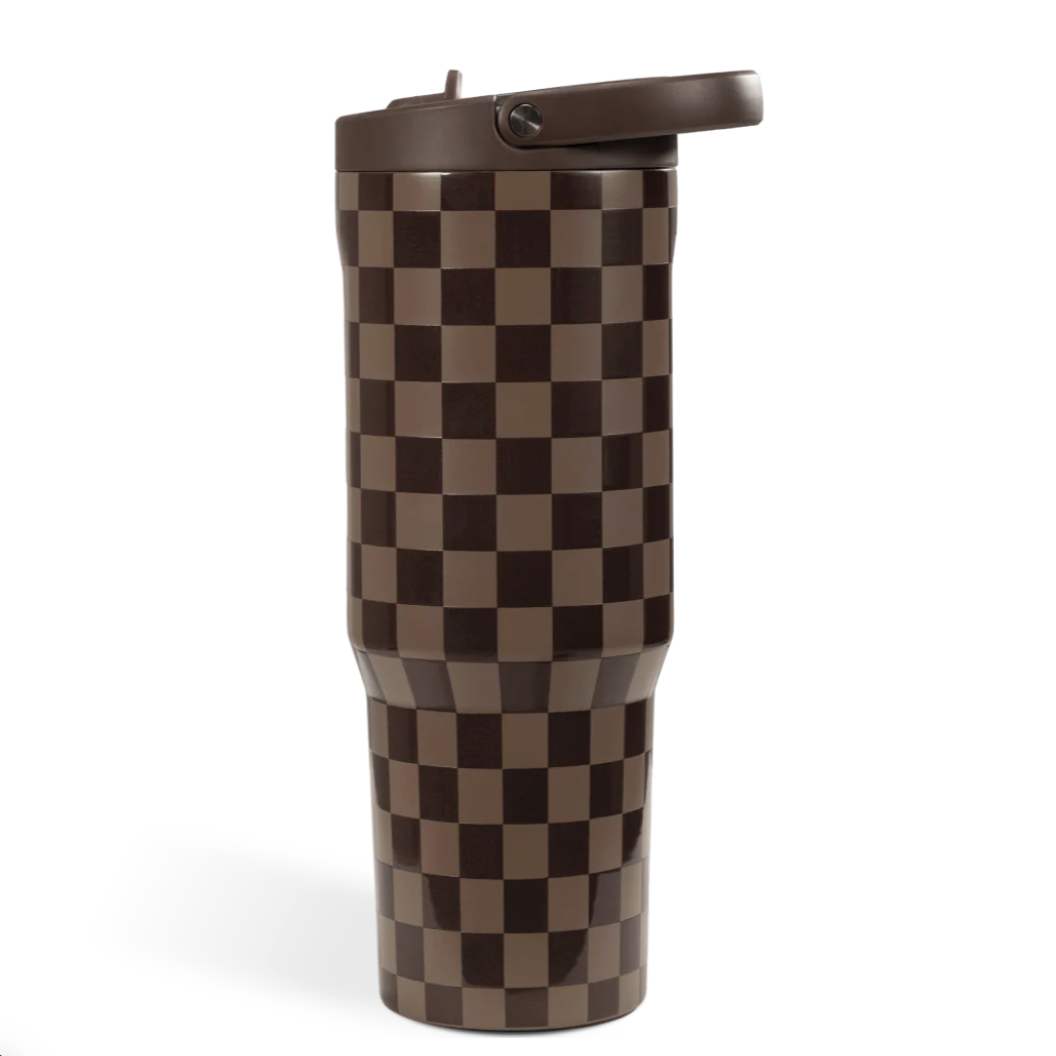 Autumn Checkers 🤎🤍 |  Hydrojug Traveler 995 ml  | 32 oz
