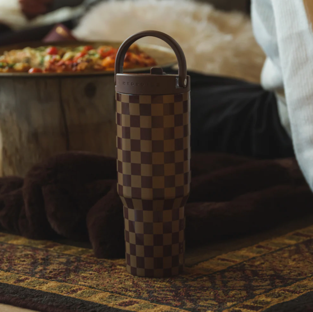 Autumn Checkers 🤎🤍 |  Hydrojug Traveler 995 ml  | 32 oz