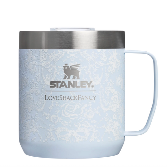 Toscana Toile Alpine Blue 🦋 | Stanley 1913 x LoveShackFancy Holiday Everyday Camp Mug | 12 Oz, 355 ml