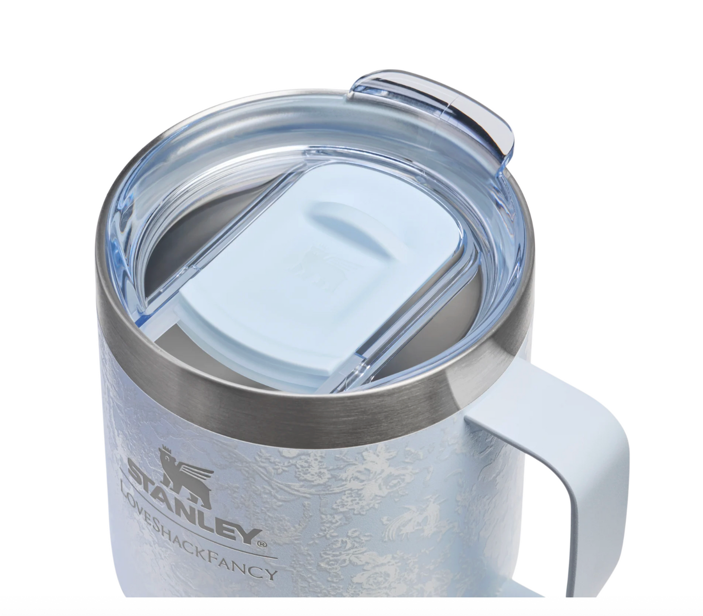 Toscana Toile Alpine Blue 🦋 | Stanley 1913 x LoveShackFancy Holiday Everyday Camp Mug | 12 Oz, 355 ml
