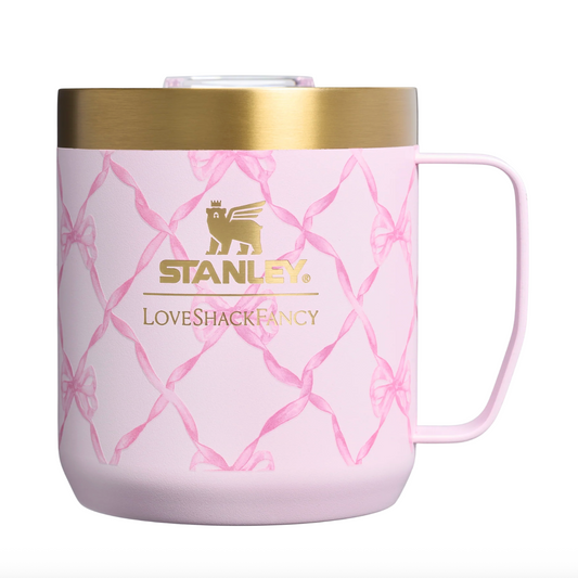 Baby Bow Pink Peppermint 🎀 | Stanley 1913 x LoveShackFancy Holiday Everyday Camp Mug | 12 Oz, 355 ml