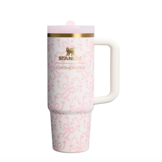 Coquette Bow Chantilly 🌸 | Stanley 1913 x LoveShackFancy Holiday Quencher ProTour Flip Straw Tumbler | 30 oz, 897 ml