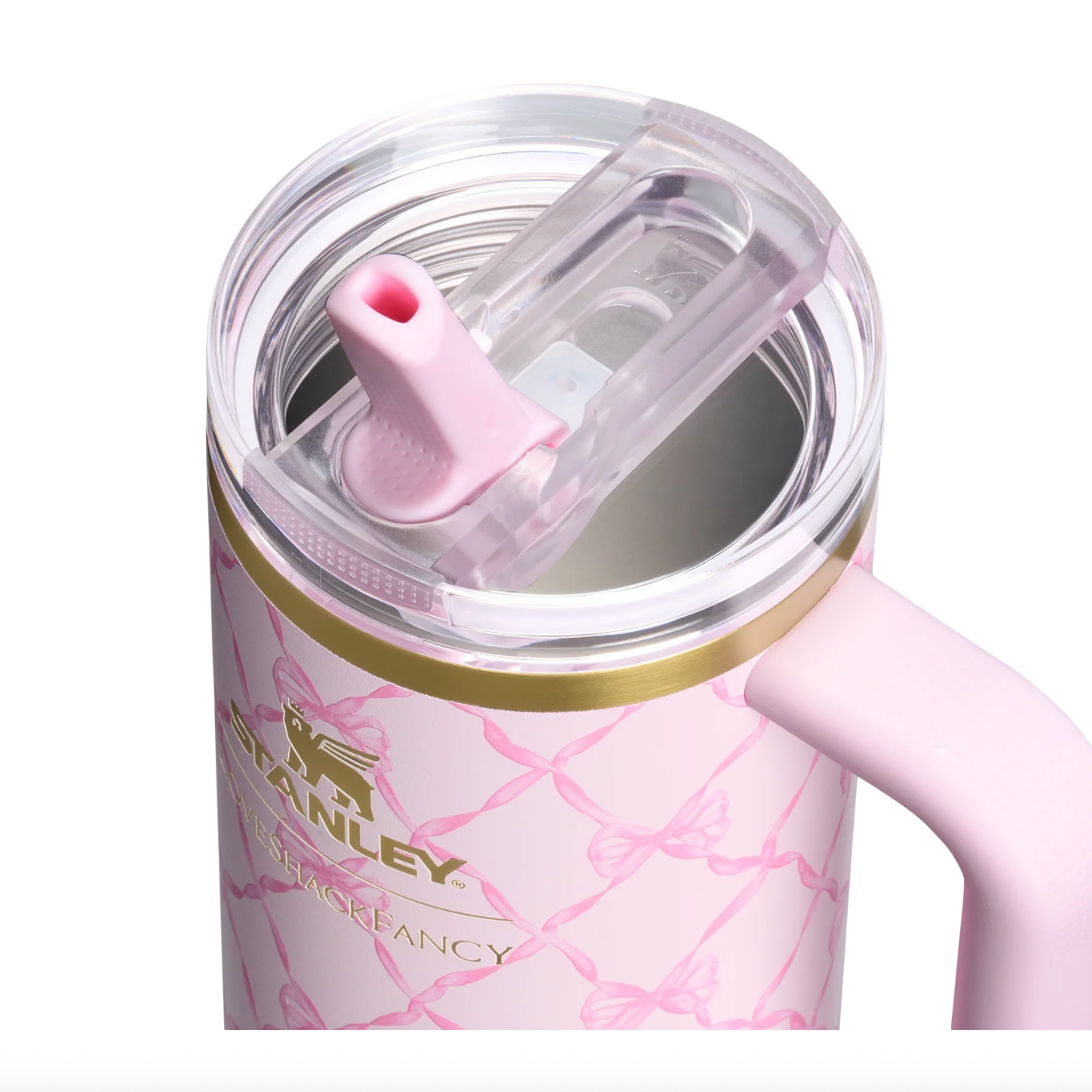 Baby Bow Pink Peppermint 🎀 | Stanley 1913 x LoveShackFancy Holiday Quencher ProTour Flip Straw Tumbler | 30 oz, 887 ml