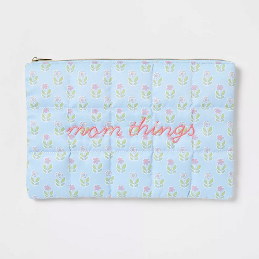 Cosmetiquera Mom things 🌸 | Pouch oversized blue