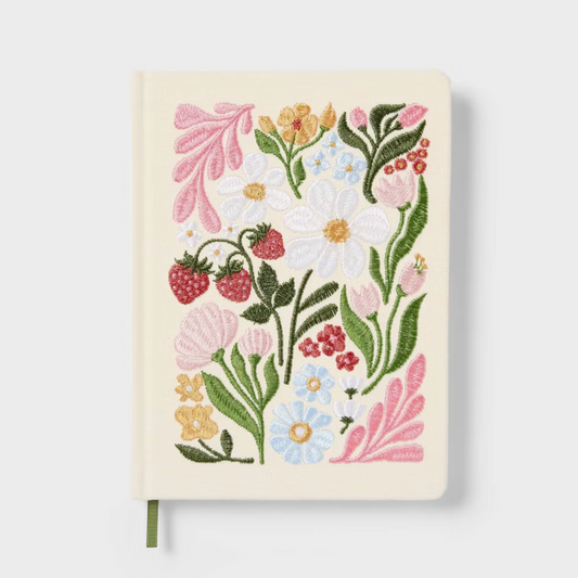 Libreta floral bordada 🌸 | 6"x 8" Embroidered Floral Mother's Day Journal 120 Pages