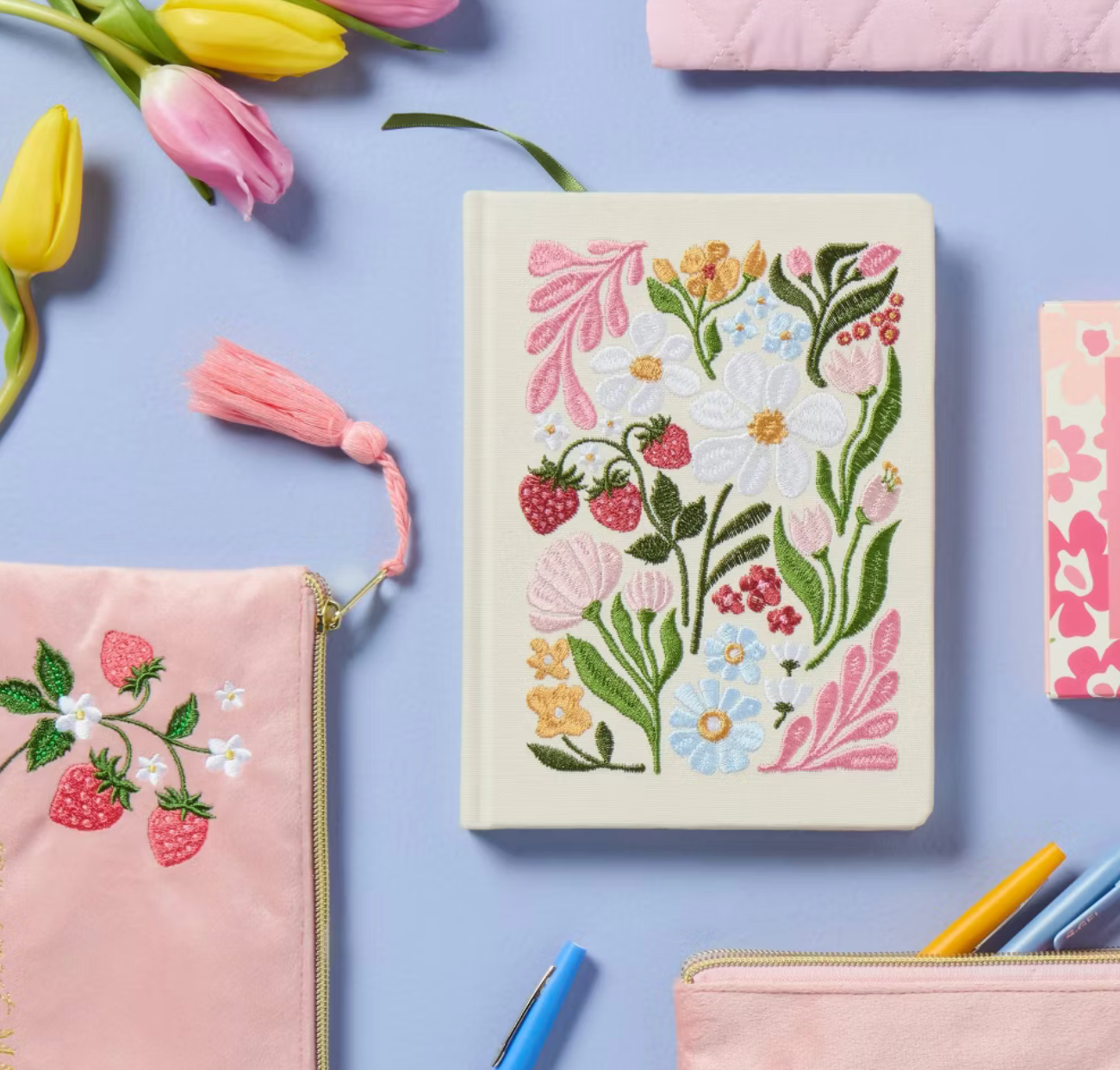 Libreta floral bordada 🌸 | 6"x 8" Embroidered Floral Mother's Day Journal 120 Pages