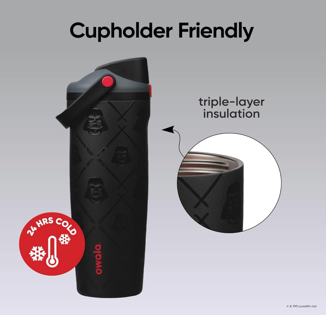 Darth Vader 🖤🗡️ | Owala Star Wars FreeSip Sway Insulated Stainless Steel Water |  30 oz