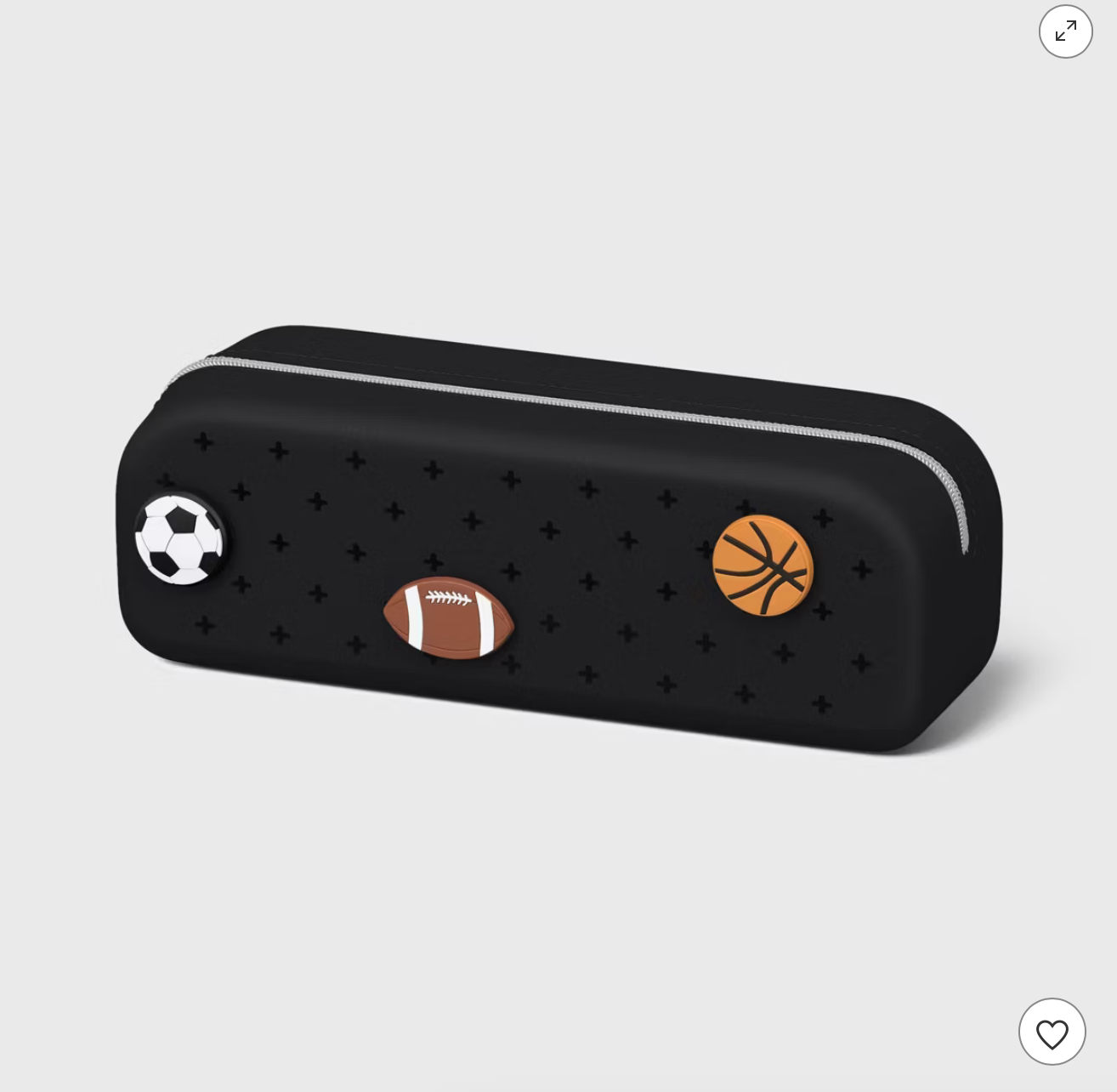 Silicone Charm Pencil Pouch | Black