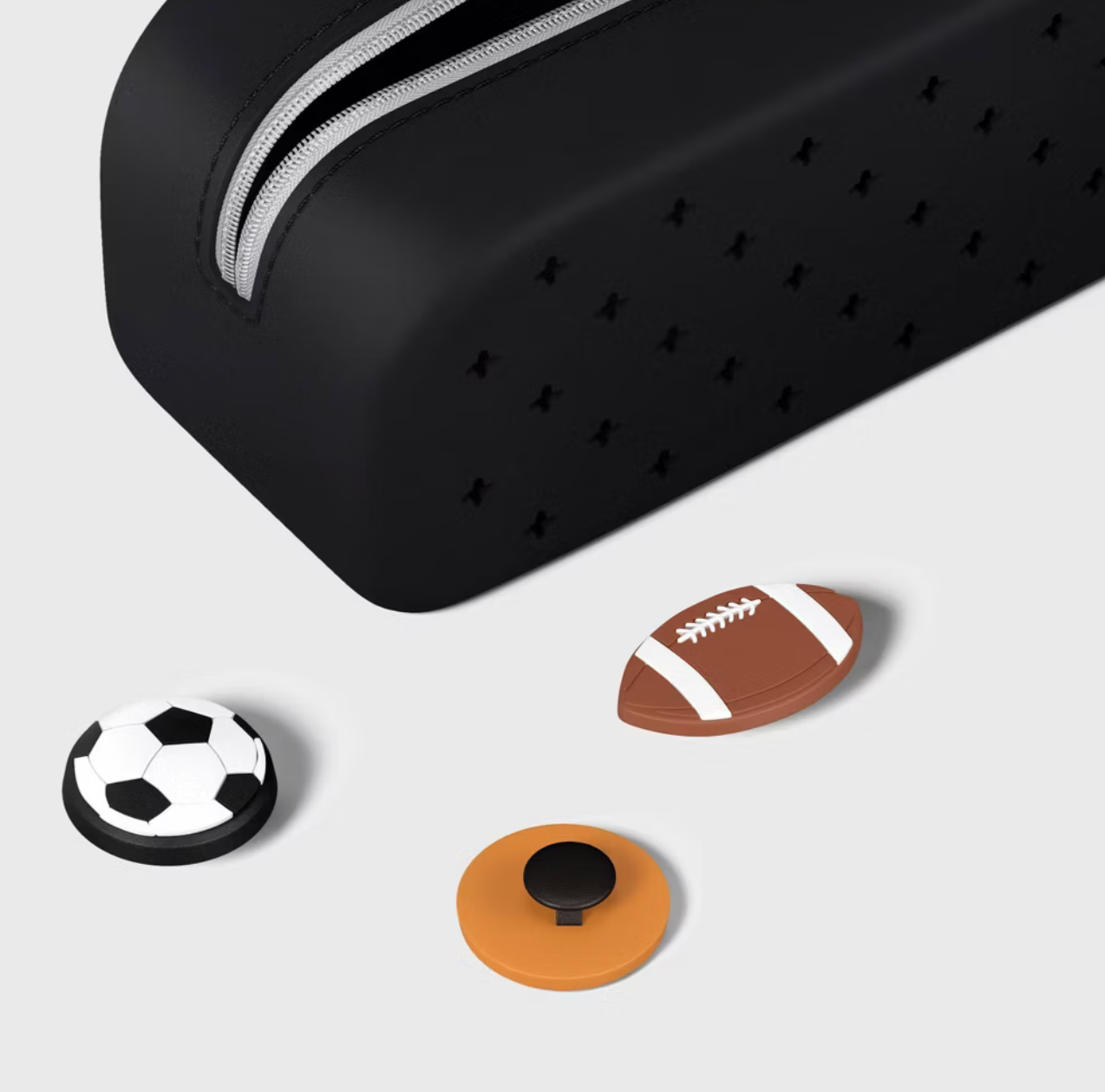Silicone Charm Pencil Pouch | Black