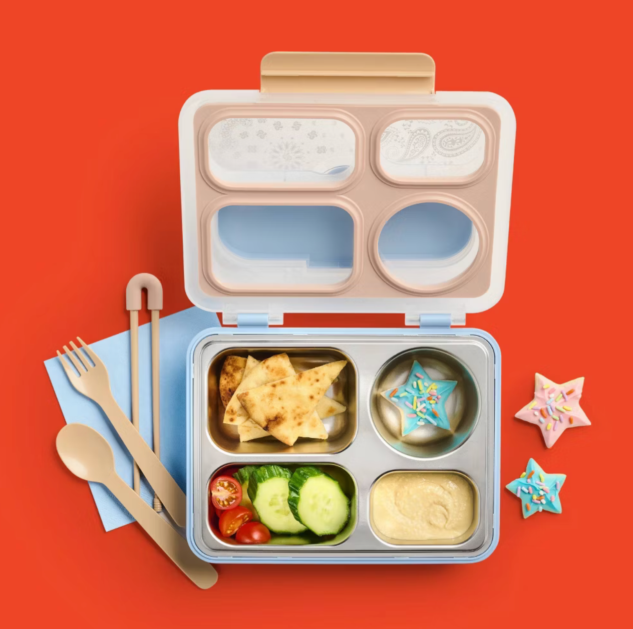 Stainless Steel Bento Lunch Box Cat & Jack | Western 🩵