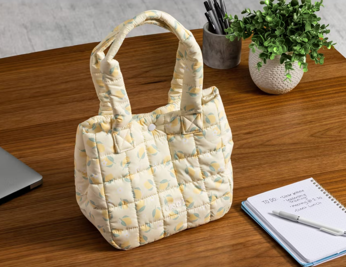 Ello Puffer Lunch Tote Lemon Yellow | Lonchera Ello limones 🍋