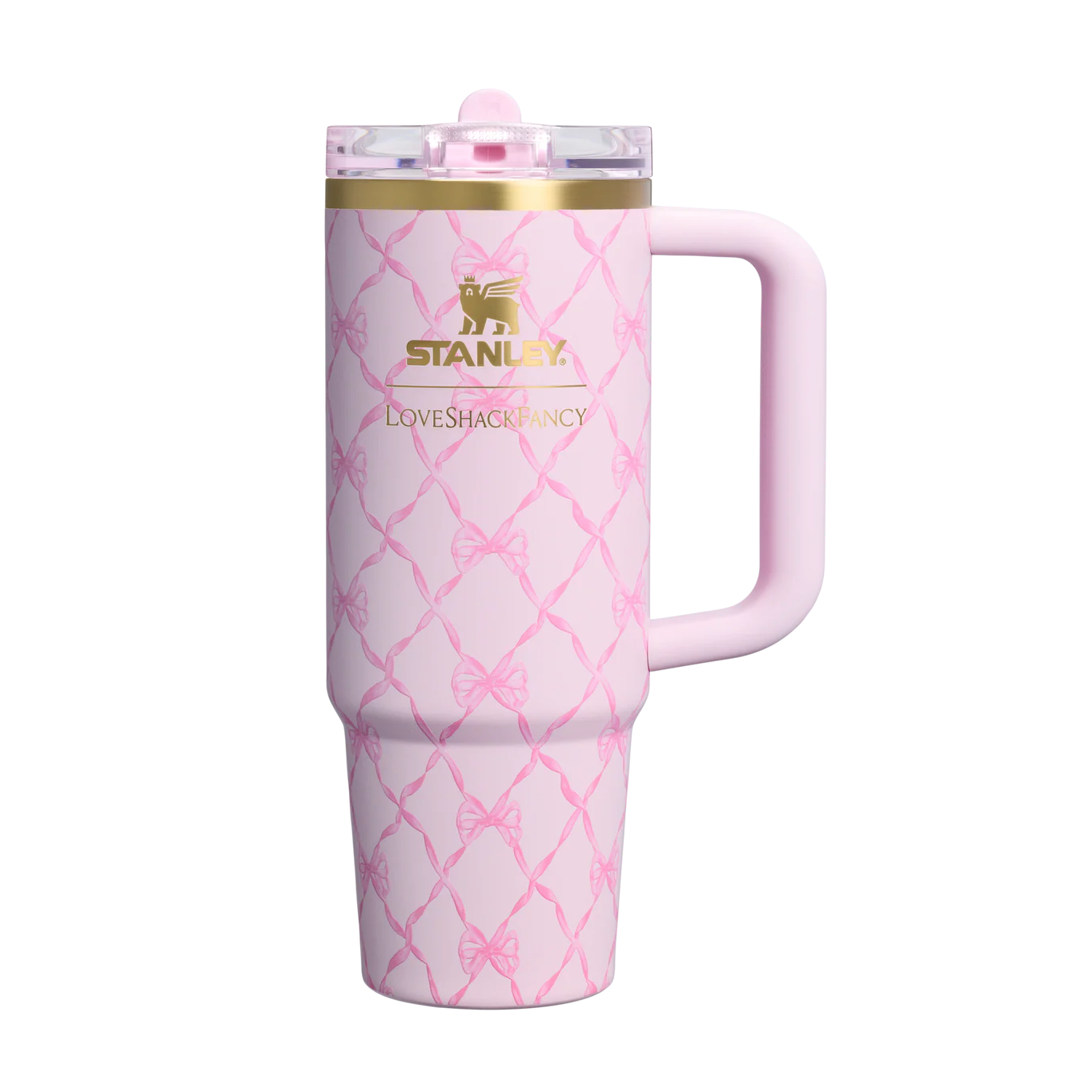Baby Bow Pink Peppermint 🎀 | Stanley 1913 x LoveShackFancy Holiday Quencher ProTour Flip Straw Tumbler | 30 oz, 887 ml (Copia)