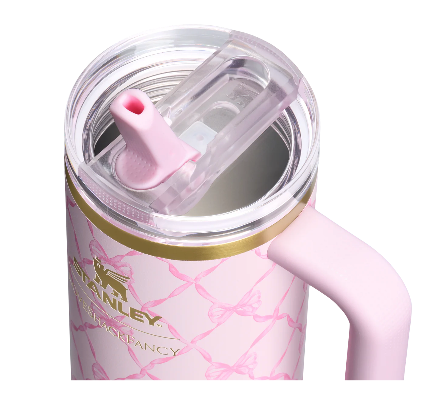 Baby Bow Pink Peppermint 🎀 | Stanley 1913 x LoveShackFancy Holiday Quencher ProTour Flip Straw Tumbler | 30 oz, 887 ml (Copia)