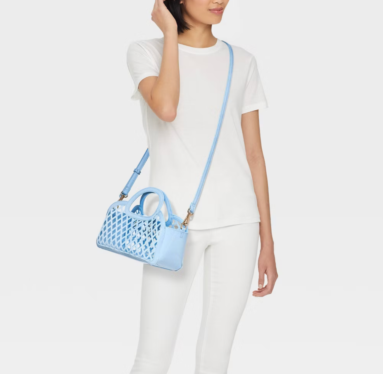 Bolsa cage tote crossbody - A new day azul 🩵🌊