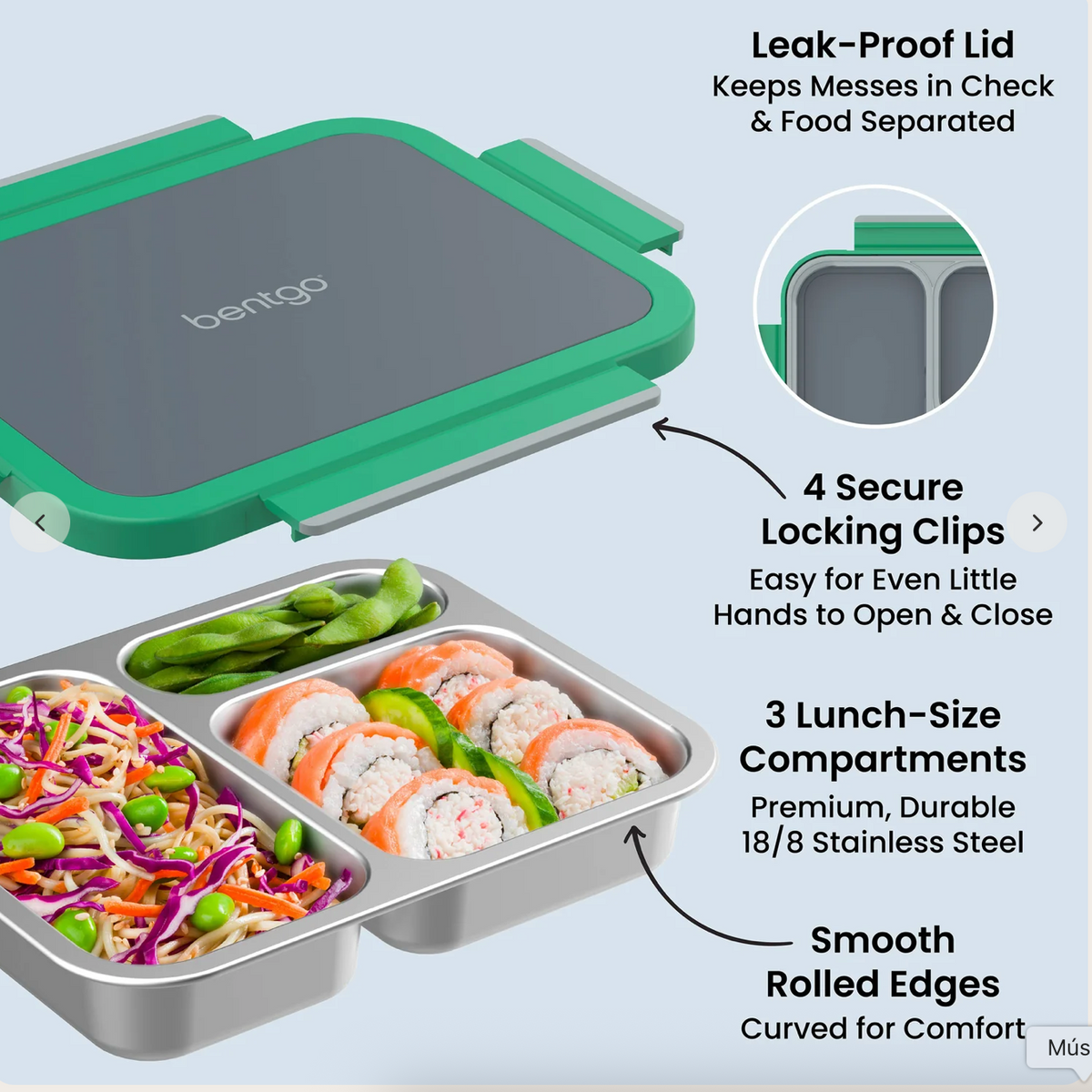 Bentgo Stainless Steel Lunch Box | Lochera acero inoxidable bentgo box 🩶