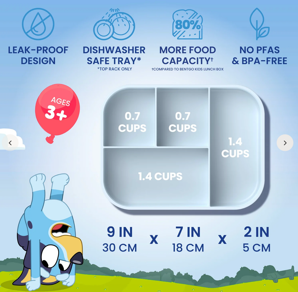 Bentgo + Bluey Kids Snap & Go Lunch Box | Lonchera Bentgo 💙🩵