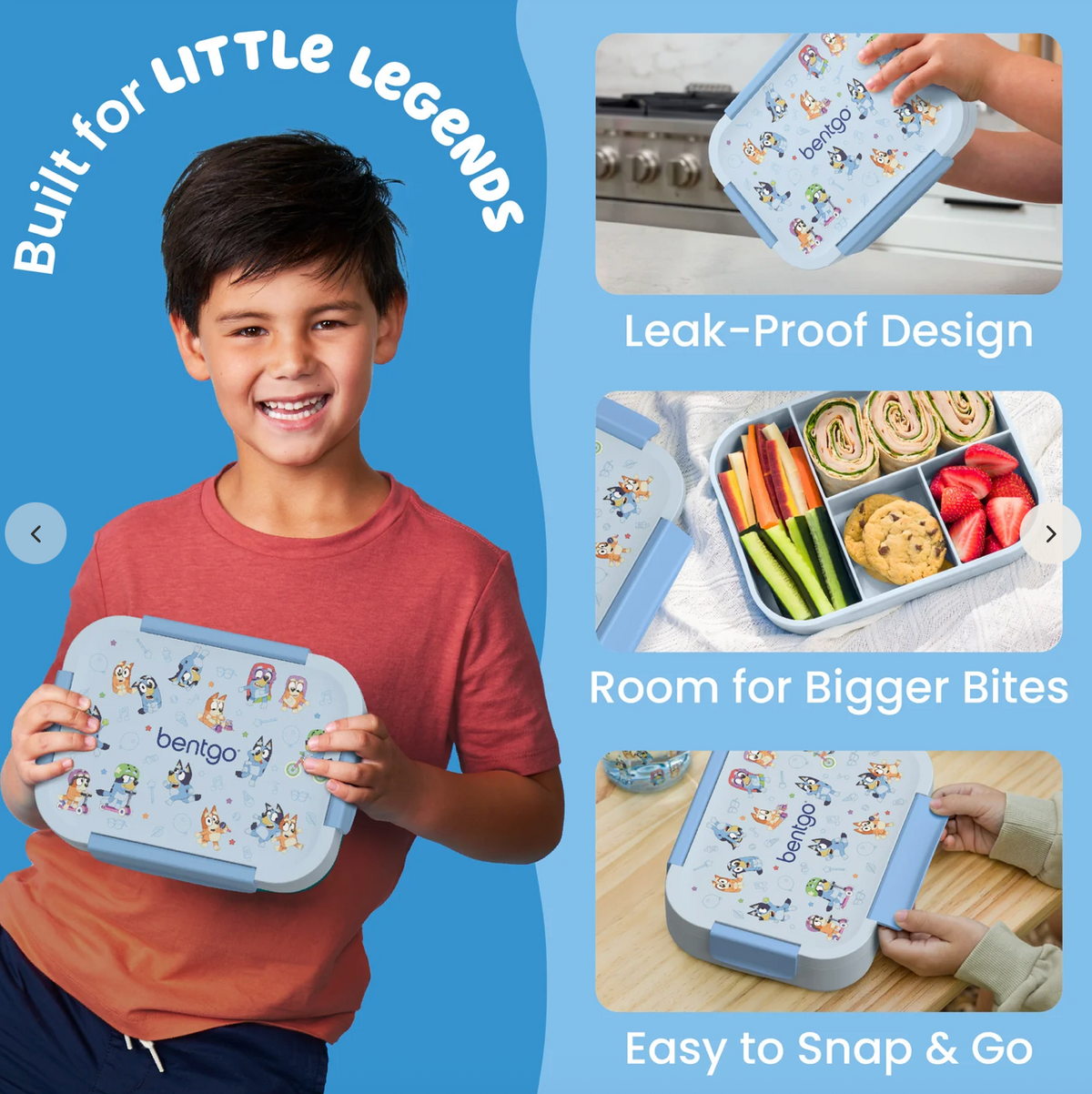 Bentgo + Bluey Kids Snap & Go Lunch Box | Lonchera Bentgo 💙🩵
