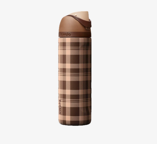 Plaid and Simple 🤎🤍| Owala FreeSip | 24 oz
