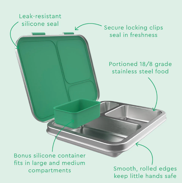 Green 💚| Bentgo Kids Stainless Steel Lunch Box