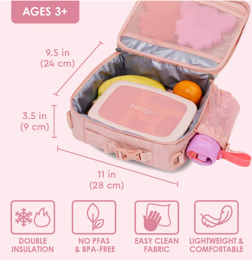 Petal Pink Glitter 🌷| Bentgo Kids Lunch Bag