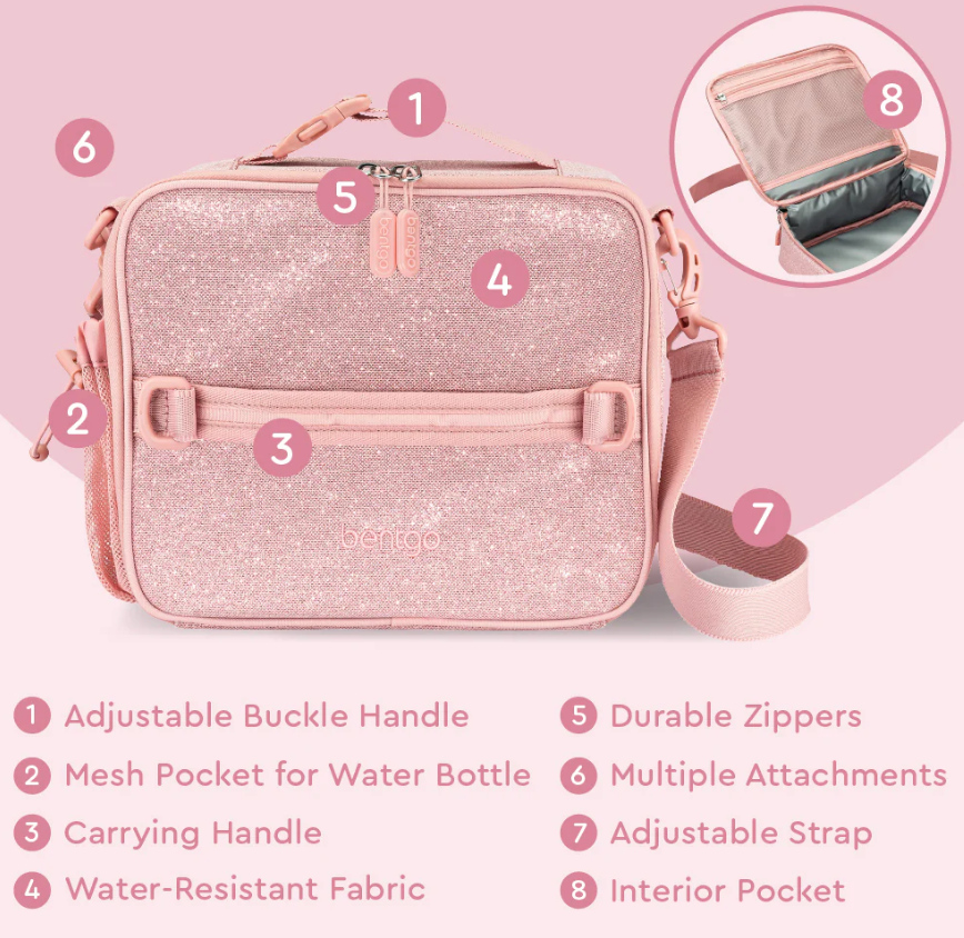 Petal Pink Glitter 🌷| Bentgo Kids Lunch Bag